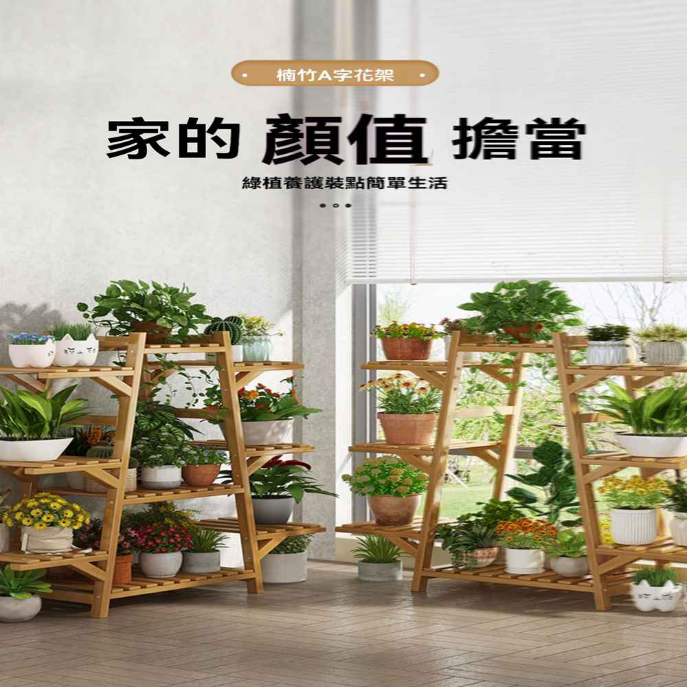 楠竹A字花架 家的顏值擔當 綠植養護裝點簡單生活 