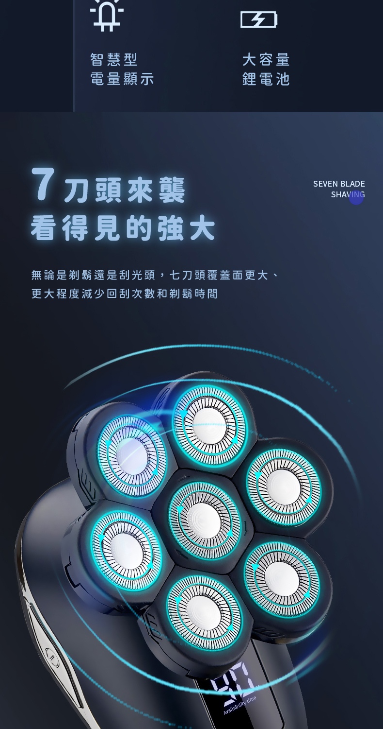 無論是剃鬍還是刮光頭,七刀頭覆蓋面更大、
