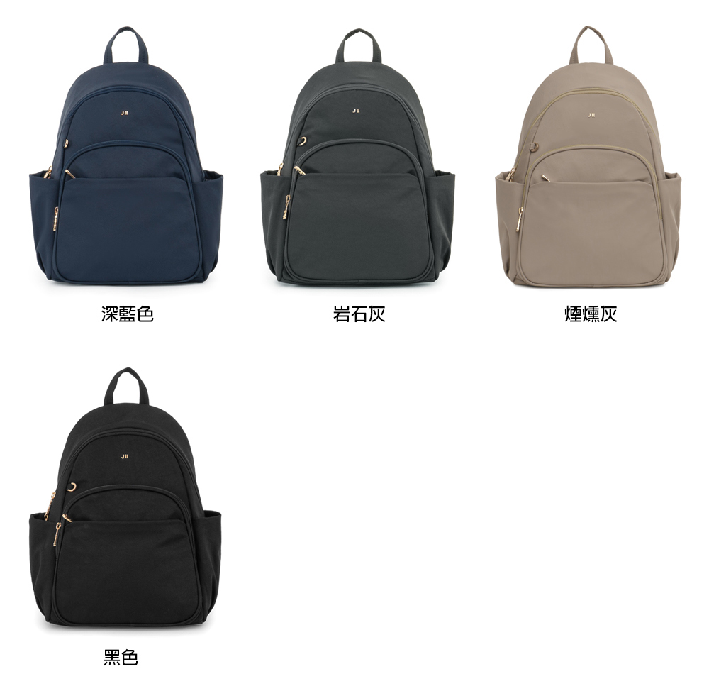J II 米娜多層防潑水後背包-中款-冰霧綠-6605-14