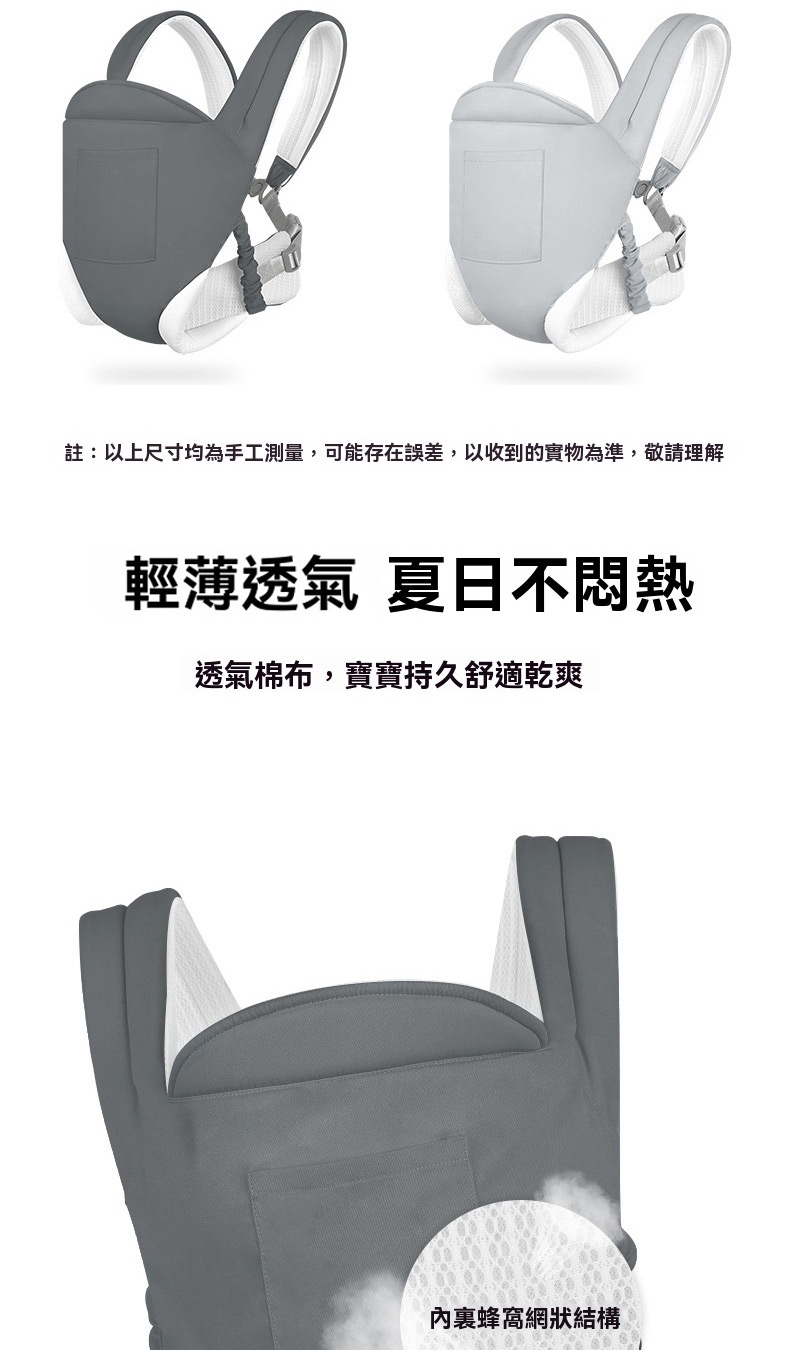 註以上尺寸均為手工測量,可能存在誤差,以收到的實物為準,敬請理解 輕薄透氣 夏日不悶熱 透氣棉布,寶寶持久舒適乾爽 內裏蜂窩網狀結構 