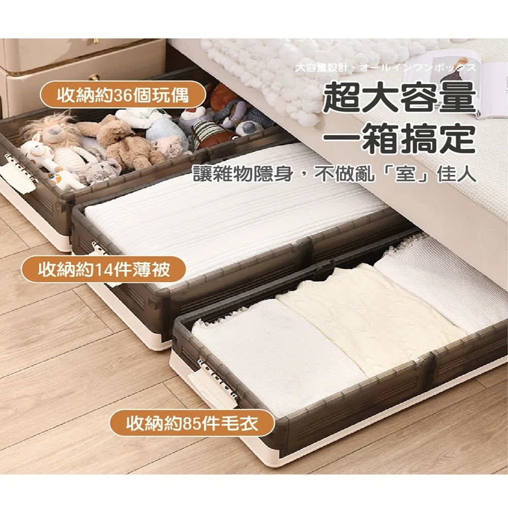團購好物 扁平床底摺疊收納箱 矮款 3入(床底收納 衣物收納