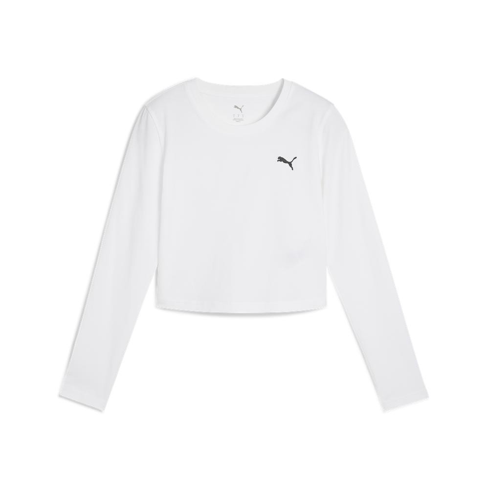PUMA 長袖上衣 女款 流行系列ESS寶貝薄長T恤 白色(