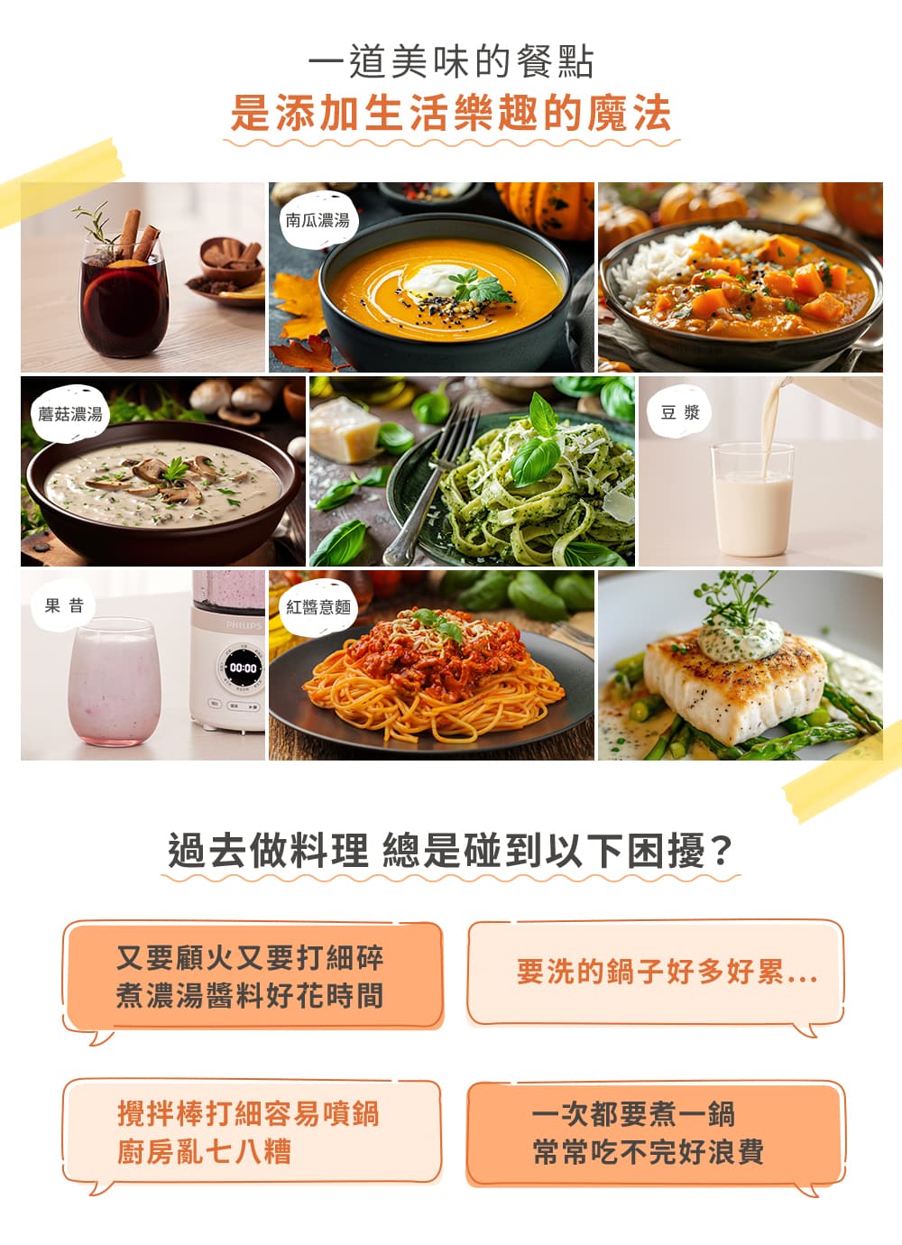 過去做料理 總是碰到以下困擾