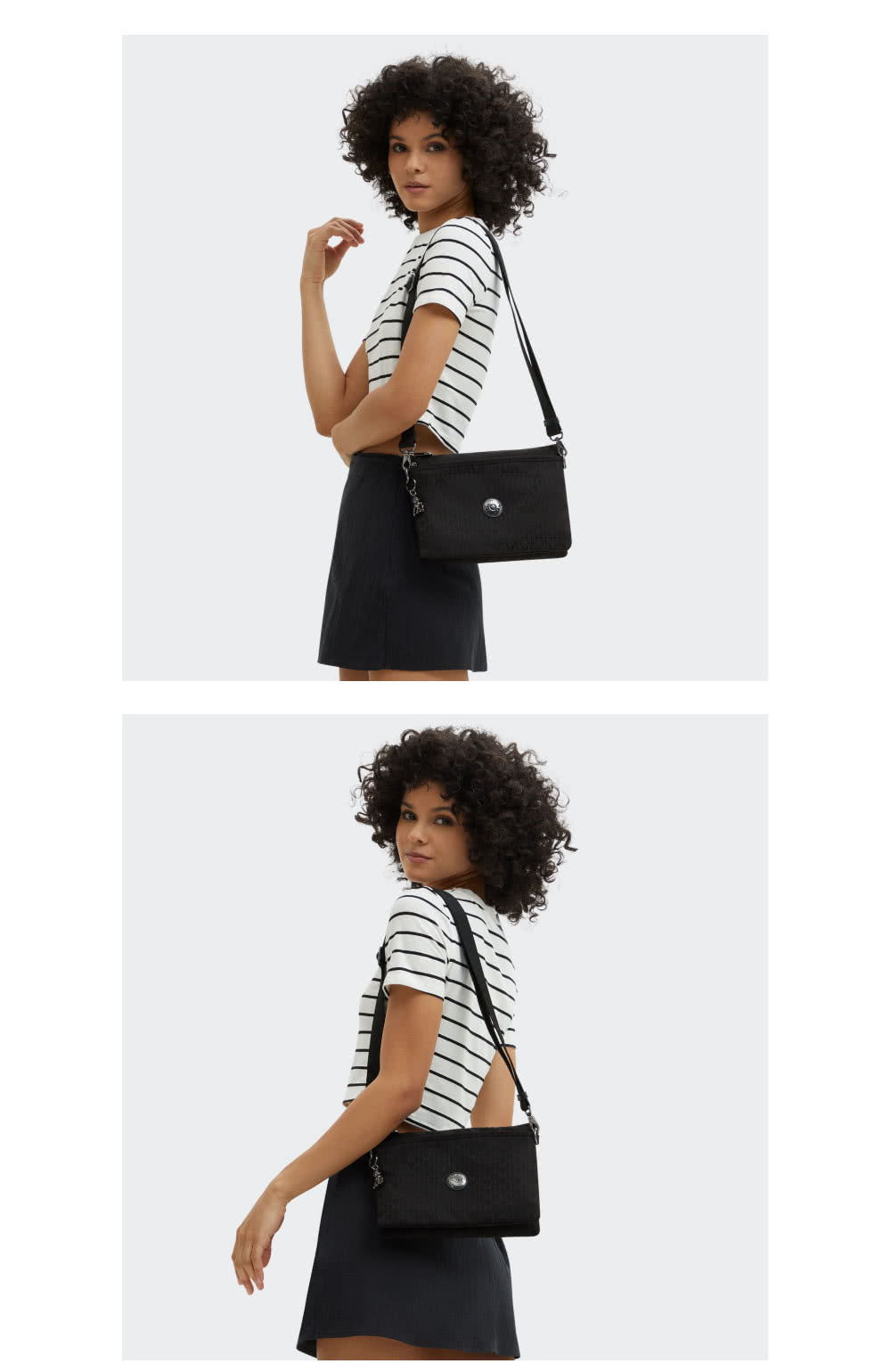 KIPLING官方旗艦館 『千層包』深黑提花大容量側背千層包