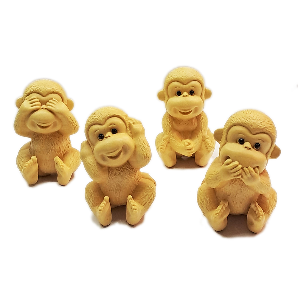 十方佛教文物 四不猴{黃楊木}高6公分(吉祥平安)好評推薦