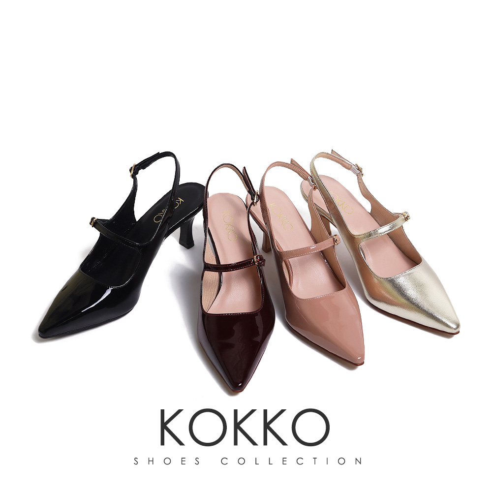 KOKKO 極致優雅微性感後拉帶高跟鞋(黑色)好評推薦