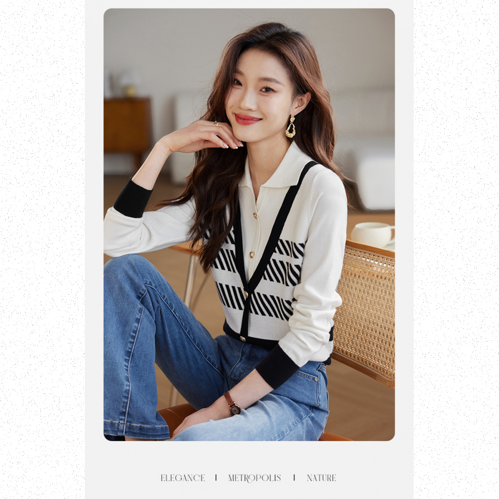 Very Buy 非常勸敗 預購/法式學院風假兩件針織衫女年