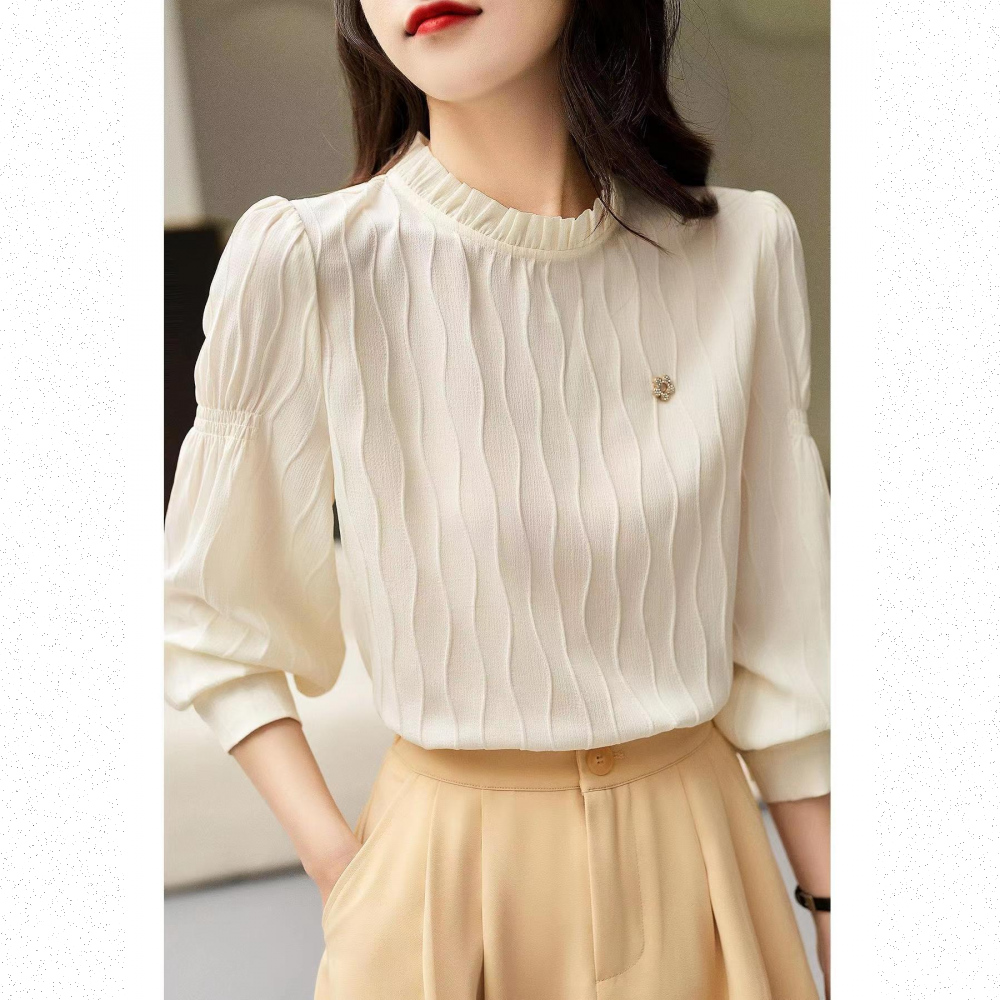 Very Buy 非常勸敗 預購/雪紡襯衫女春長袖小立領冰絲