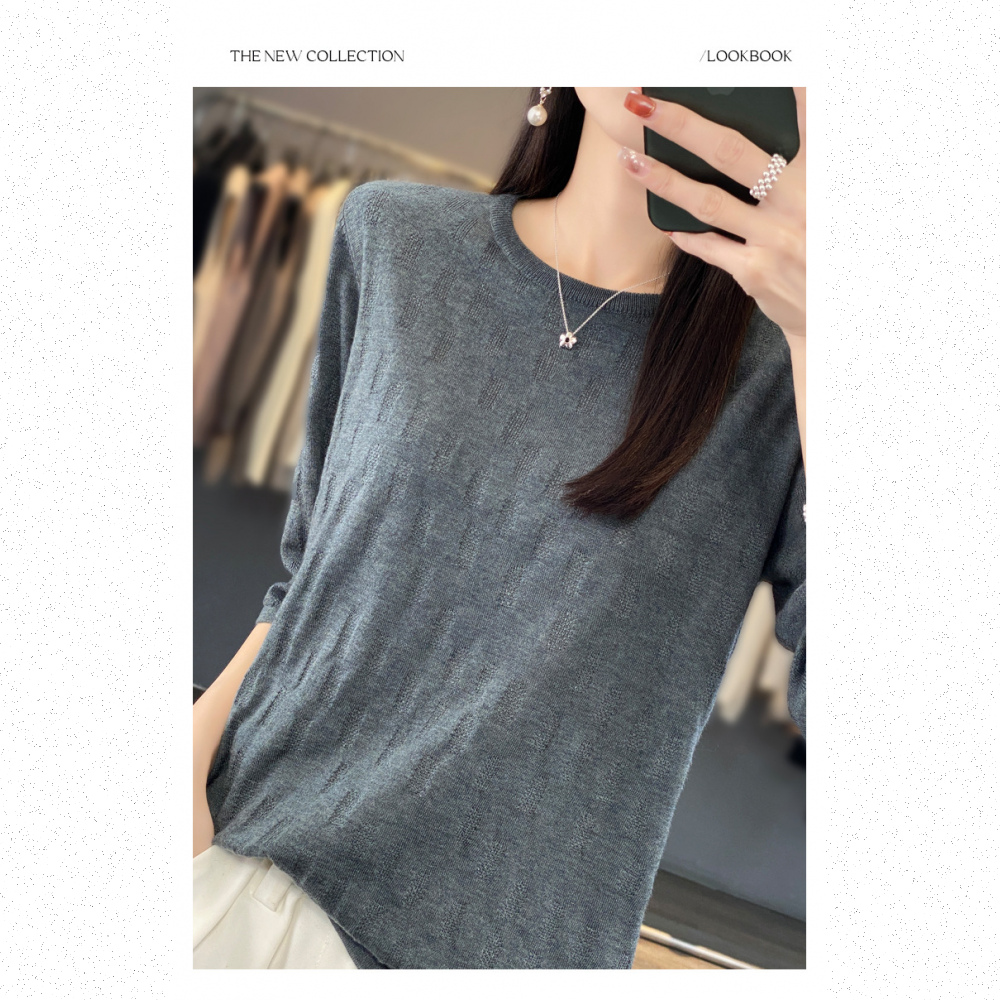 Very Buy 非常勸敗 預購/夏季女士圓領精紡羊毛針織衫