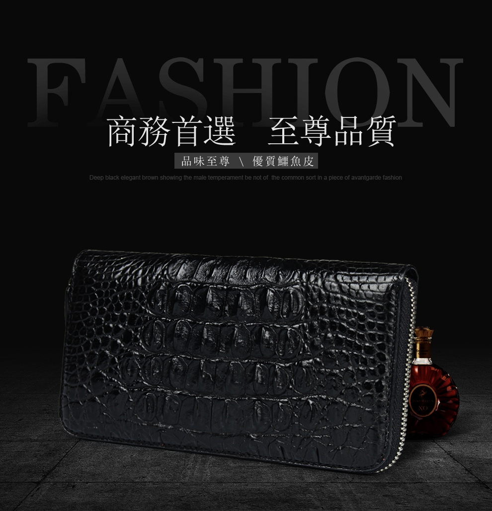 Sarlisi 泰國鱷魚皮長夾皮夾皇冠骨拉鏈手拿包單拉鍊鱷魚 Sarlisi 泰國鱷魚皮長夾皮夾皇冠骨拉鏈手拿包單拉鍊鱷魚