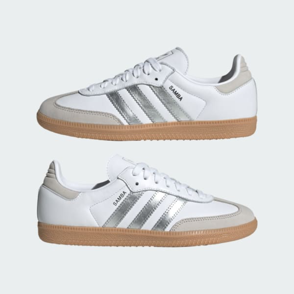 adidas 愛迪達】休閒鞋女鞋運動鞋德訓鞋SAMBA OG W 白銀JI2725 - momo