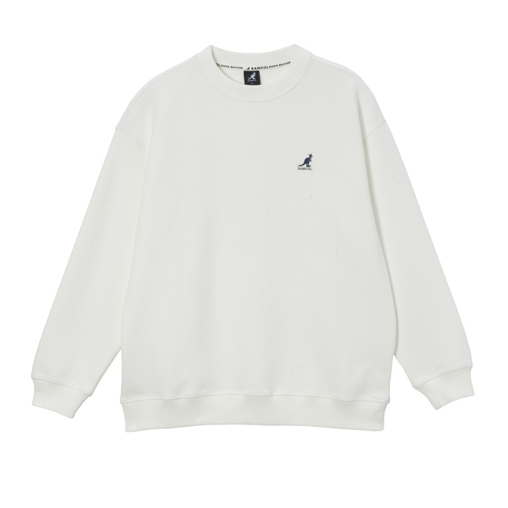 KANGOL 大學T 白 刺繡LOGO 經典 圓領T 中性(