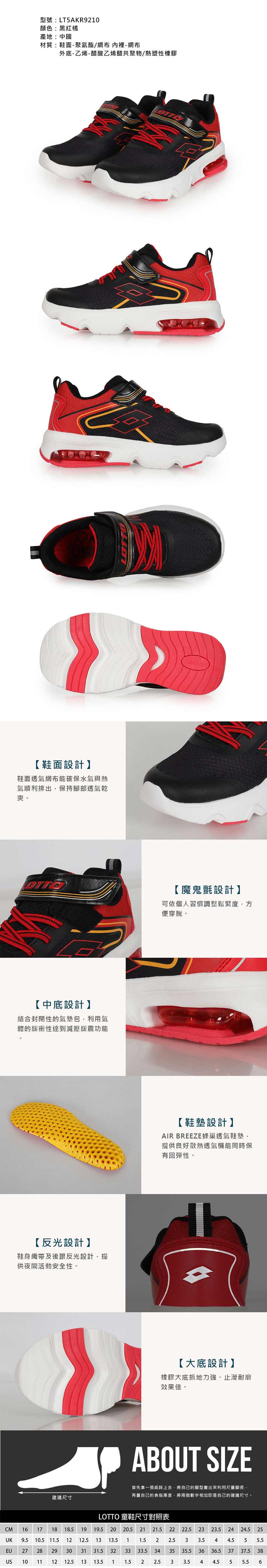 LOTTO 20-23.5CM_男女大童氣墊慢跑鞋-慢跑 運