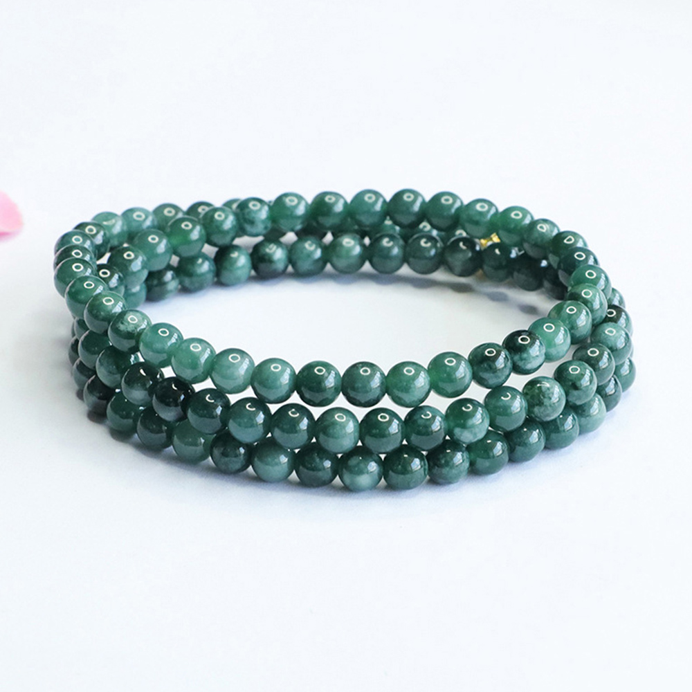 Paiya 派亞 天然A貨翡翠5MM+珠鏈藍水玉石項鏈挂鏈評