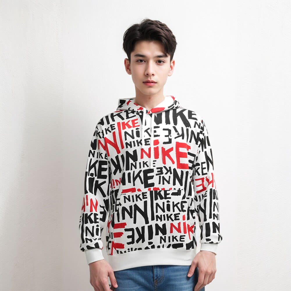 NIKE 耐吉 滿版塗鴉 帽T 運動帽T 連帽長袖(DA00