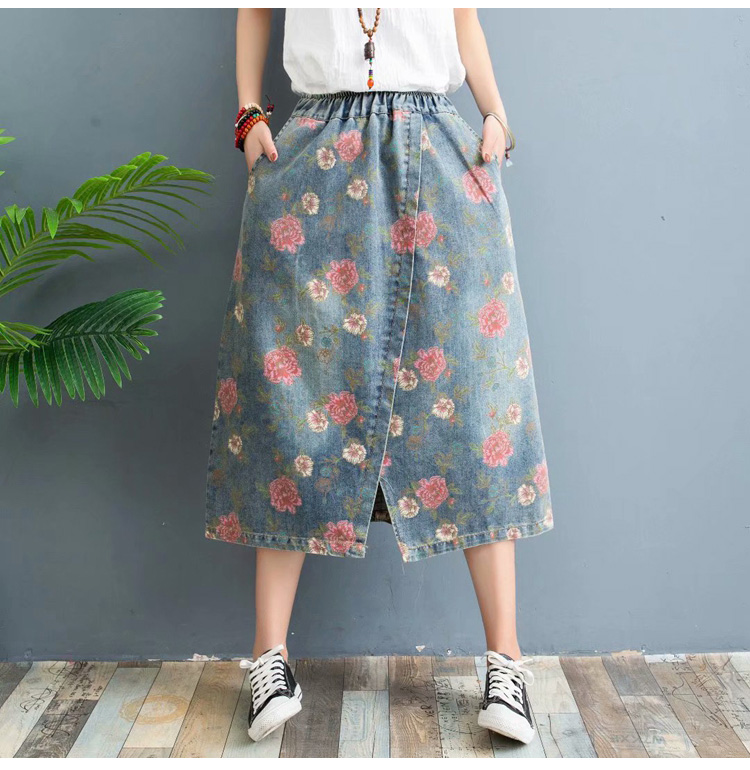 K.W. 現貨開朗少女韓國剪裁牛仔裙(共1色) 推薦