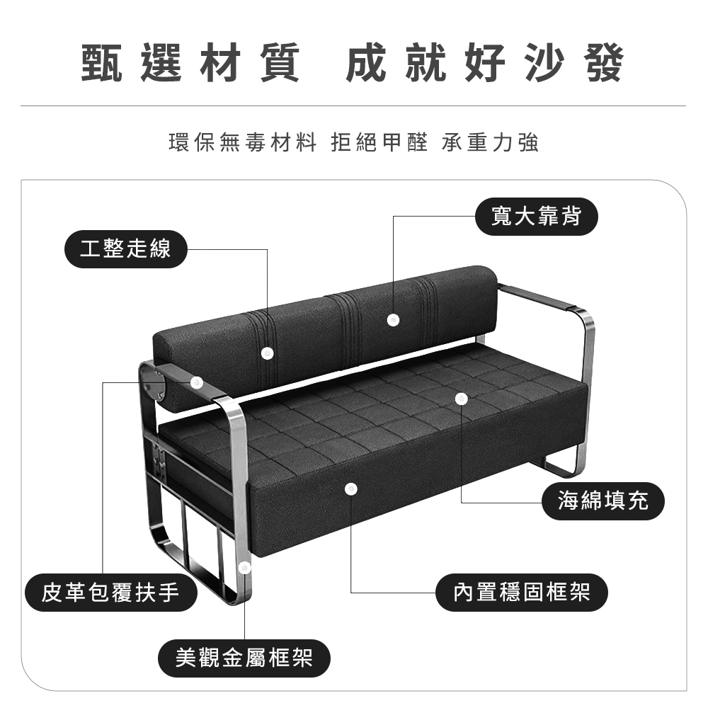 工具達人 皮革小沙發 時尚小型沙發 平價沙發 雙人沙發 扶手