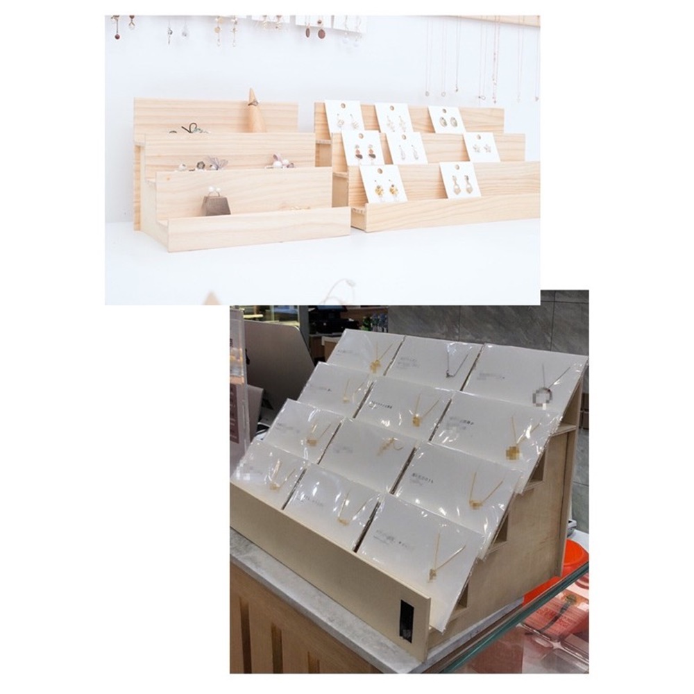 無名精選 梯形展示架-A款小號-胡桃色(免組裝 天然實木 置