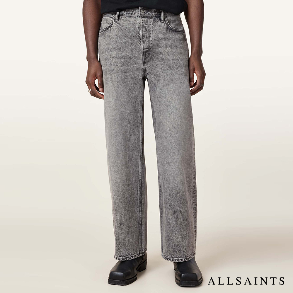 ALLSAINTS LENNY 寬鬆高腰直筒牛仔褲寬褲-灰 