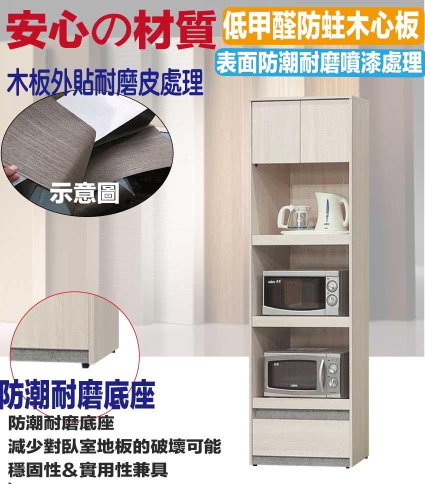 文創集 卡魯斯2尺二門單抽三拉盤收納櫃/電器櫃折扣推薦