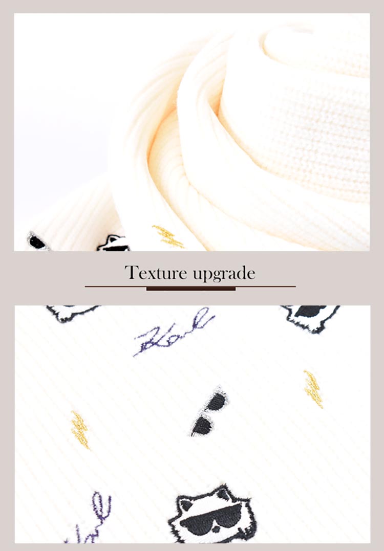 KARL LAGERFELD 卡爾 羅紋刺繡針織圍巾-白色好