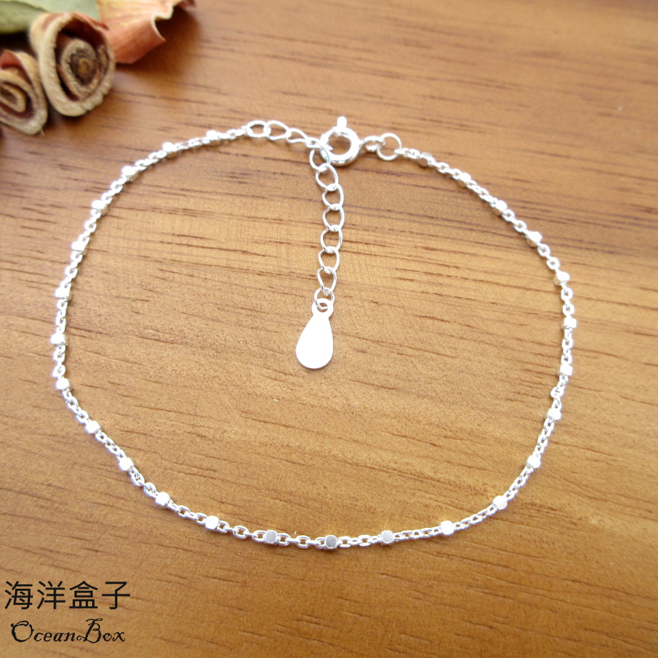 海洋盒子 極簡亮面間隔方塊細款925純銀手鍊(女用手鍊)折扣