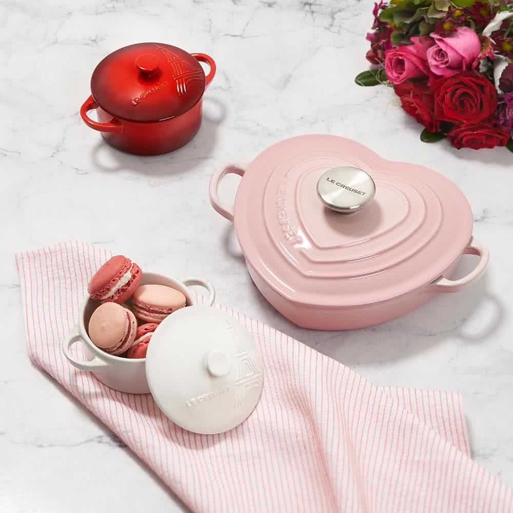Le Creuset 琺瑯鑄鐵鍋愛心燉飯鍋20cm(野莓金-
