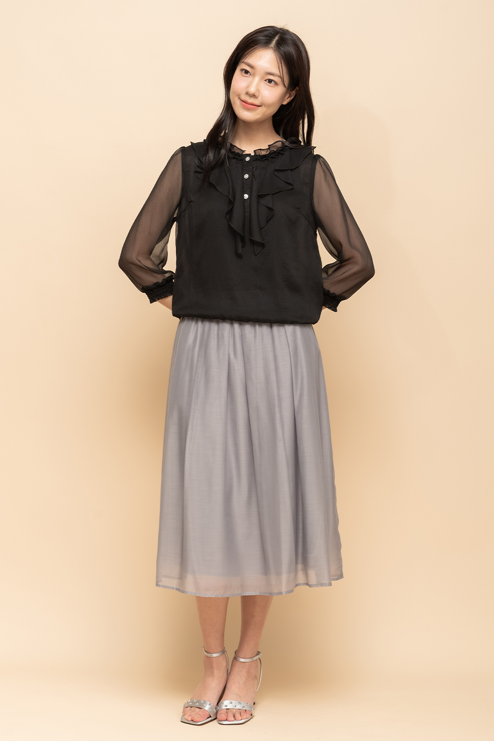 perng yuh 芃諭名品 輕悠光感 亮澤紗質 圓裙(20