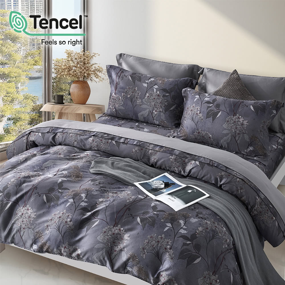 貝兒居家寢飾生活館 60支100%天絲四件式兩用被床包組 裸