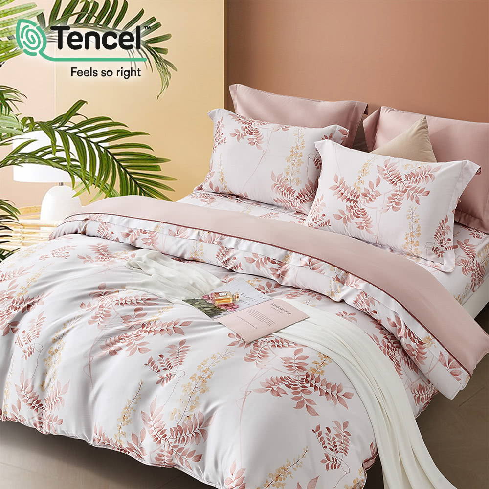 貝兒居家寢飾生活館 60支100%天絲四件式兩用被床包組 裸