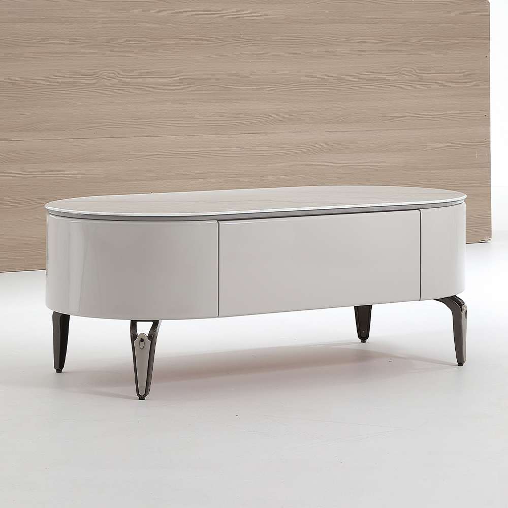 MUNA 家居 C-3165型4尺玻璃大茶几/抽屜緩衝滑軌(