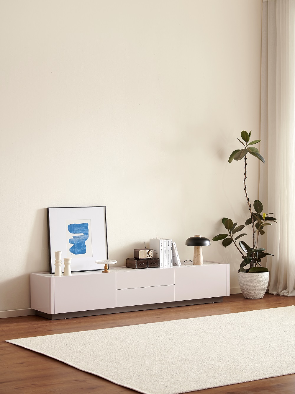 MUNA 家居 140型6.6尺岩板電視櫃/抽屜緩衝滑軌(長