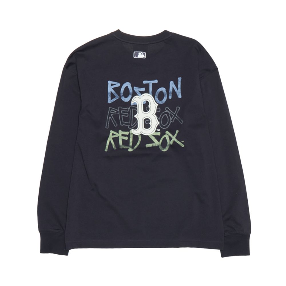 MLB 背後大Logo長袖大學T 波士頓紅襪隊(3ATSB0