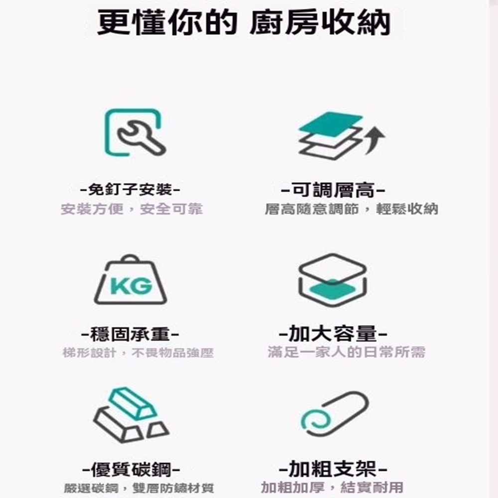 顧家家居 三層廚房收納置物架-1203580公分(微波爐