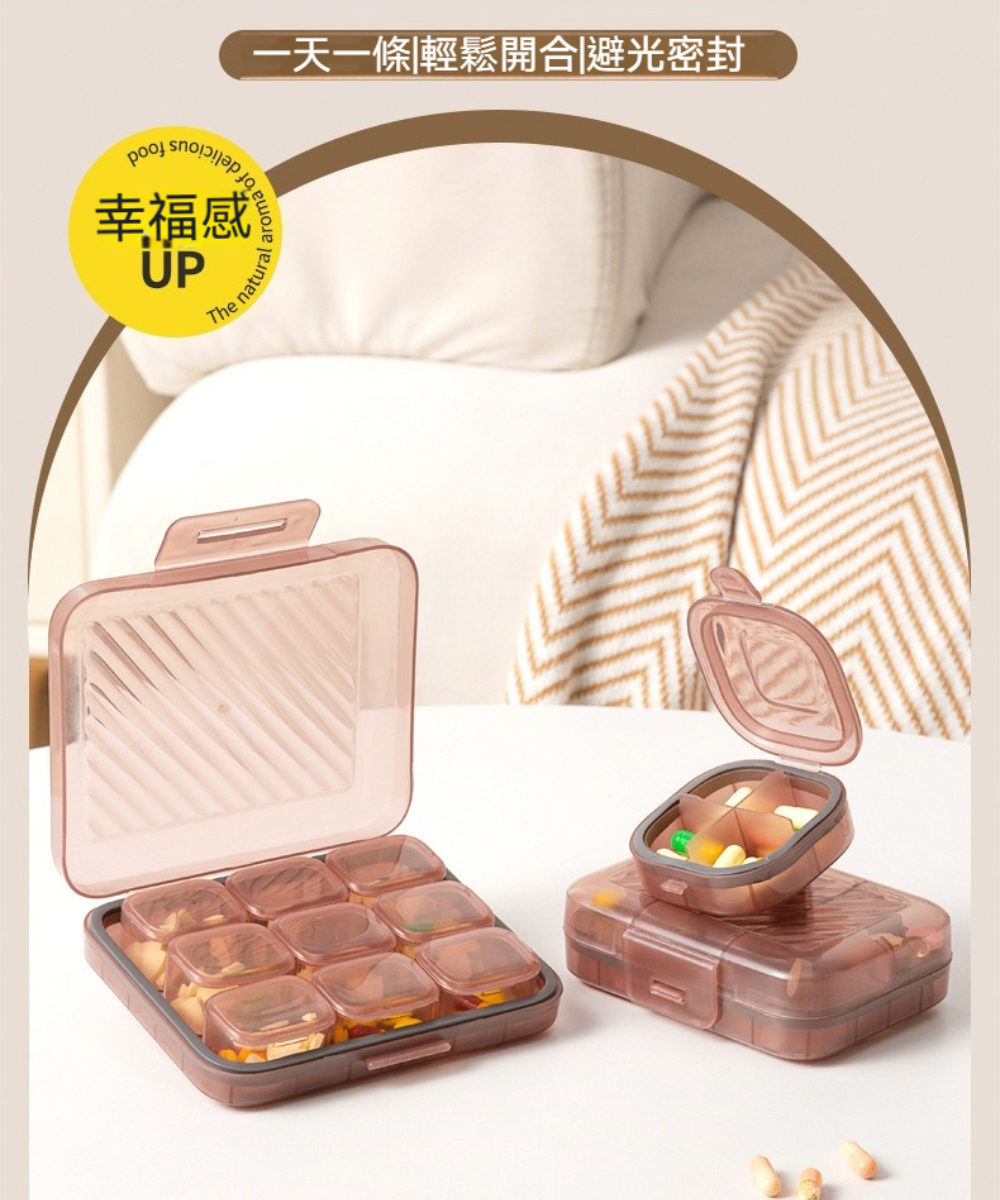 茉家 透明掀蓋式多格防潮藥盒(九格2入)評價推薦