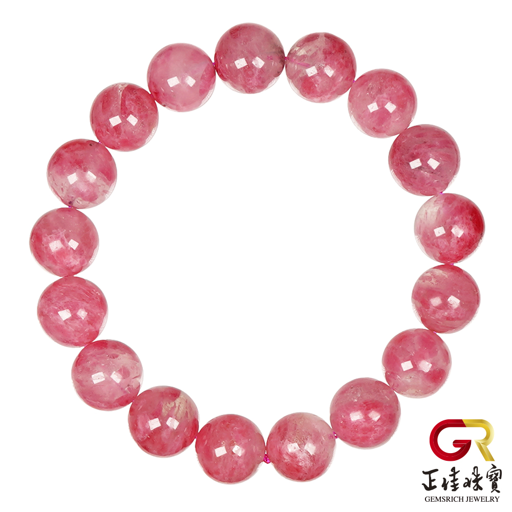 正佳珠寶 薔薇石 高品玉化櫻花雨薔薇 11.4-11.8mm