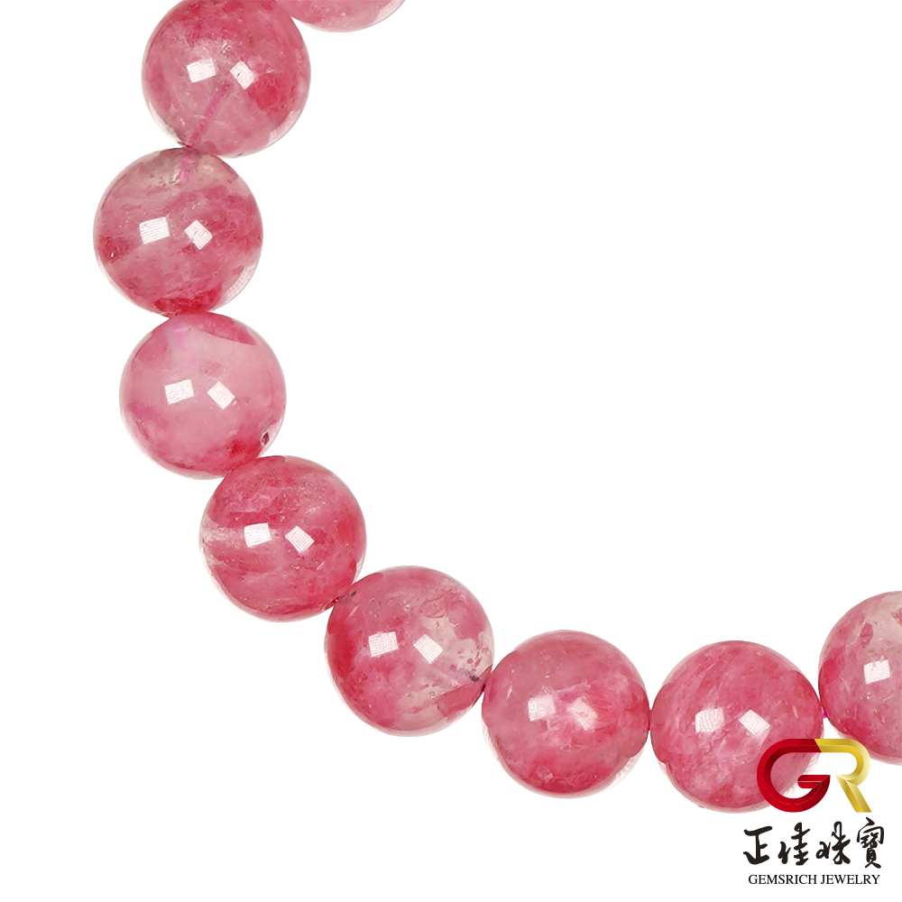正佳珠寶 薔薇石 高品玉化櫻花雨薔薇 11.4-11.8mm