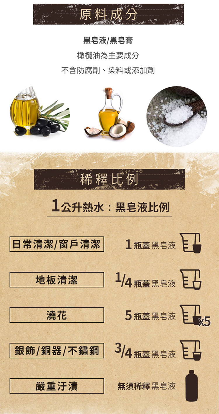 Fer a Cheval 法拉夏 黑皂液1L+黑皂膏500g