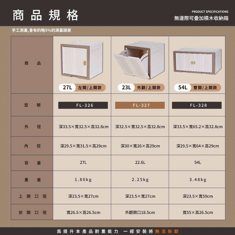 FL 生活+ ▼混搭4入組-無邊際可疊加積木收納箱-左開/雙