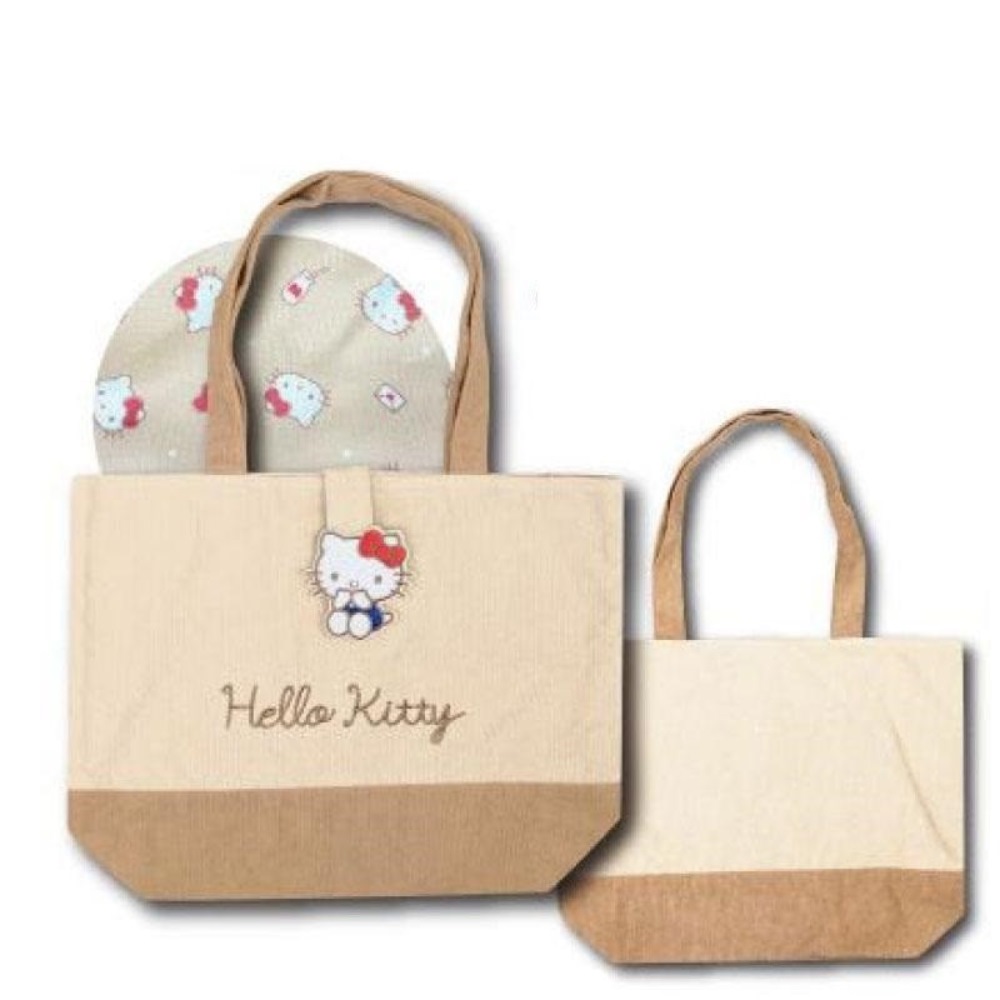 小禮堂 Sanrio 三麗鷗 燈芯絨托特包 坐姿姓名款 Ki 小禮堂 Sanrio 三麗鷗 燈芯絨托特包 坐姿姓名款 Ki
