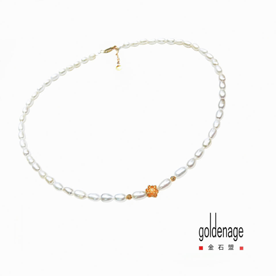 金石盟 黃金項鍊珍珠玫瑰花項鍊(9999純金0.05錢)評價