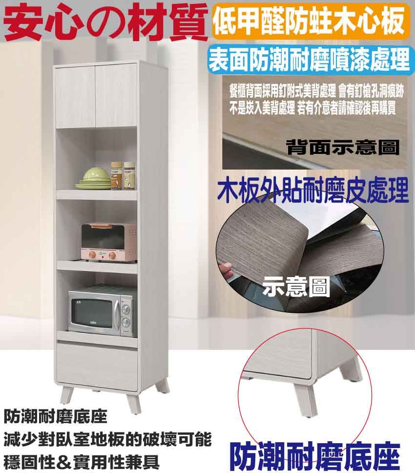 文創集 泰格2尺二門單抽三拉盤收納櫃/電器櫃評價推薦