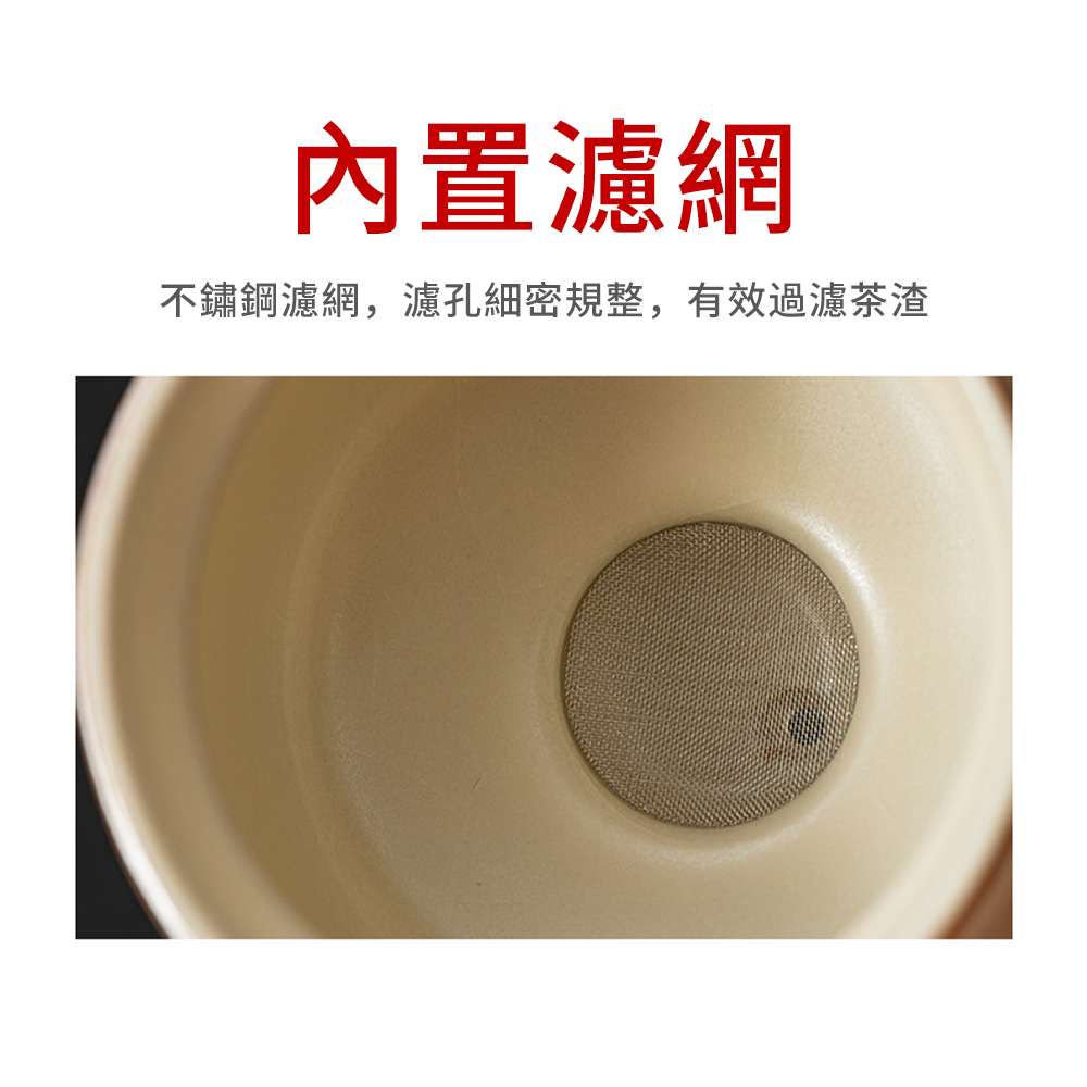 內置濾網 不鏽鋼濾網,濾孔細密規整,有效過濾茶渣 
