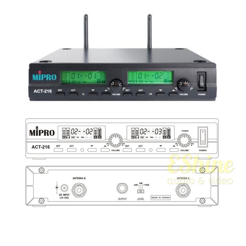 ACT-216MIPRACT-216ACT INPUT()ANTENNA BOSETACTVOLUMEPOWERVOLUMEPOWERANTENNA AMADE IN OUTPUTLEVEL