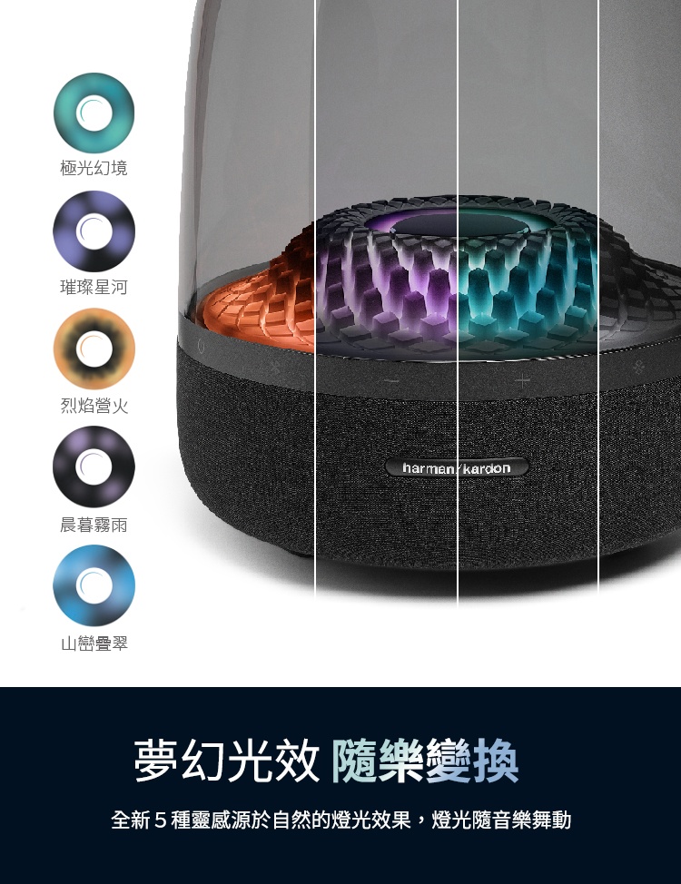 全新5種靈感源於自然的燈光效果,燈光隨音樂舞動