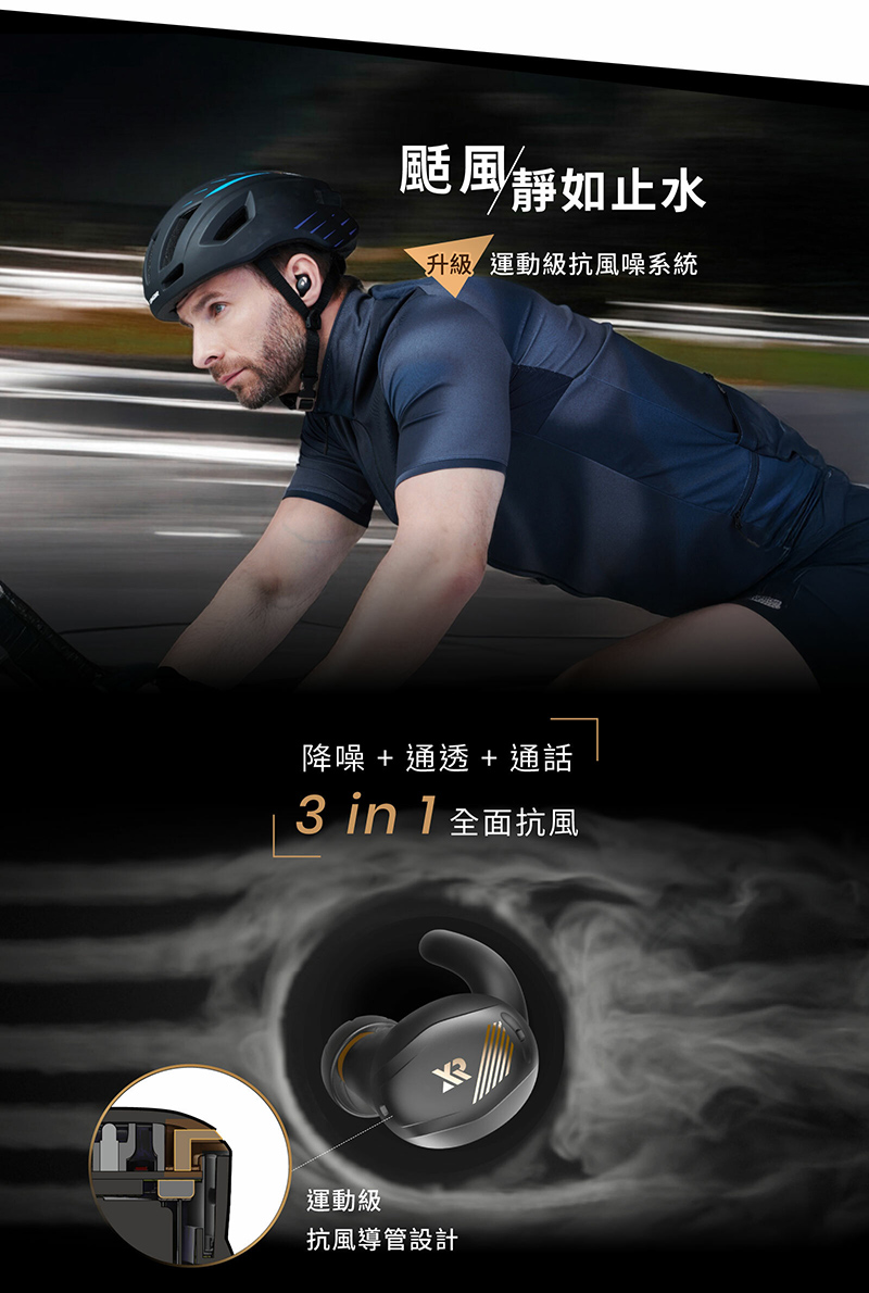 升級 運動級抗風噪系統