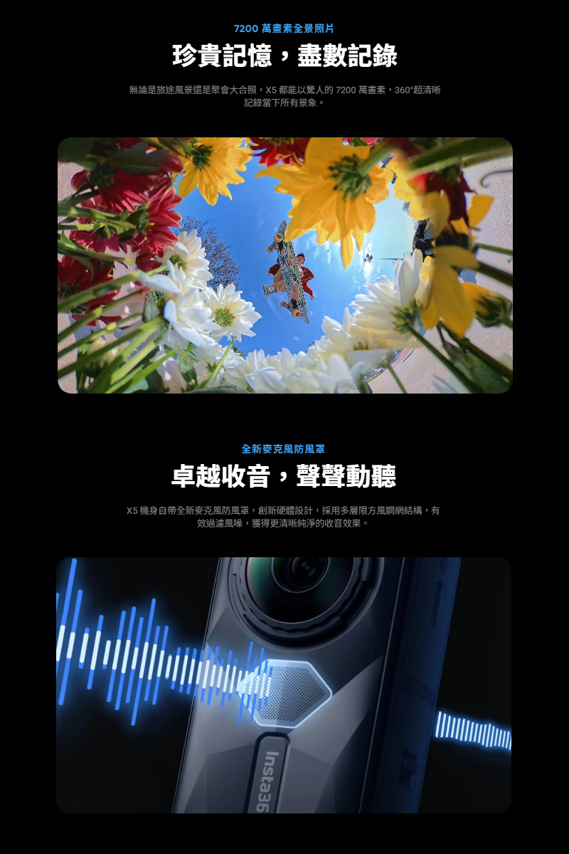 無論是旅途風景還是聚會大合照,X5 都能以驚人的7200 萬畫素,360超清晰
