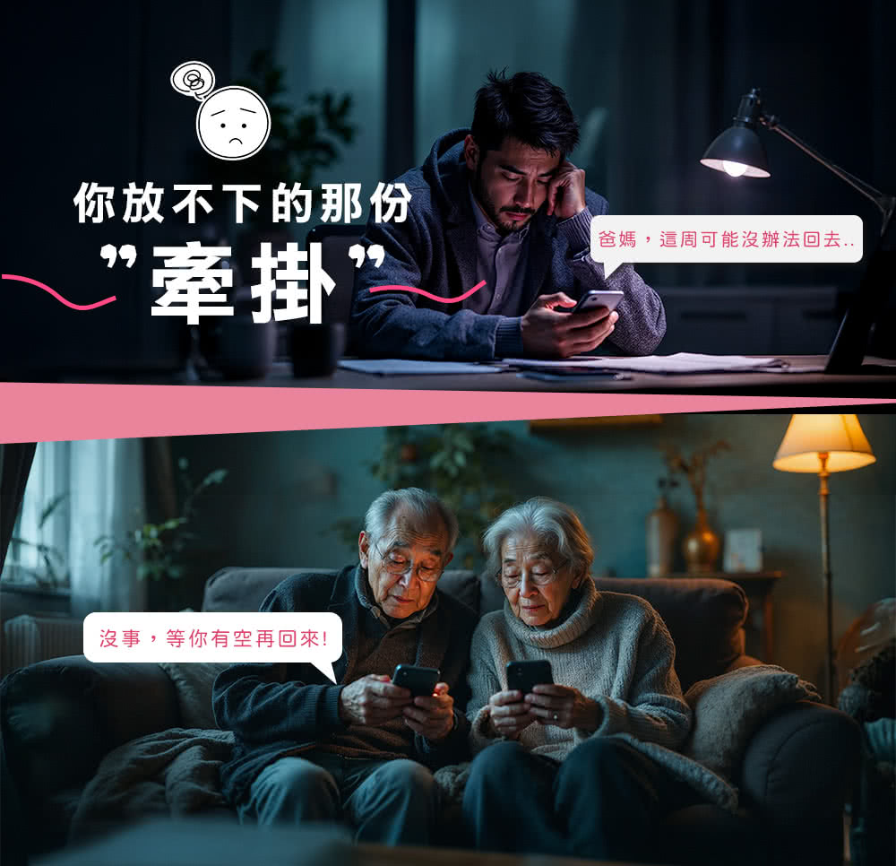 你放不下的那份 牽掛 沒事,等你有空再回來 爸媽,這周可能沒辦法回去.. 