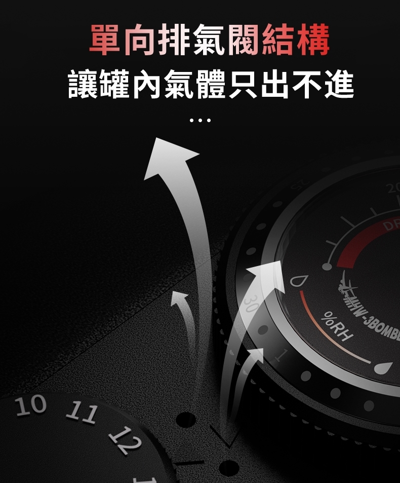 單向排氣閥結構 讓罐內氣體只出不進 