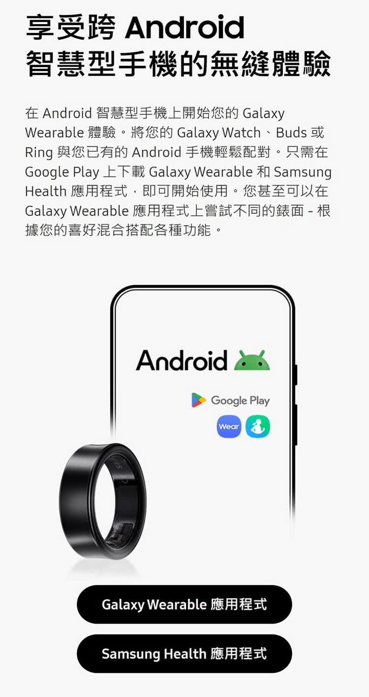 Wearable 體驗。將您的 Galaxy Watch、Buds 或